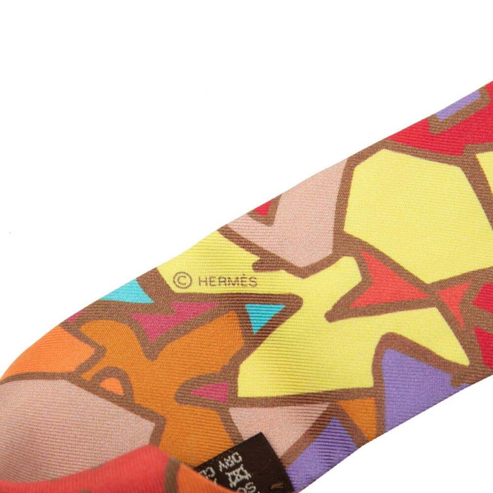 Hermes Twilly Graff Graffiti Scarf Muffler Multicolor Silk Women's HERMES - Picture 4 of 6